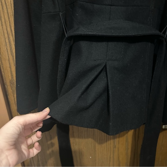 Express women lapel wool black coat Small - Picture 7 of 16